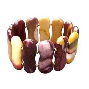 Mookaite Jasper Stretch Bracelet – 32mm Wide
